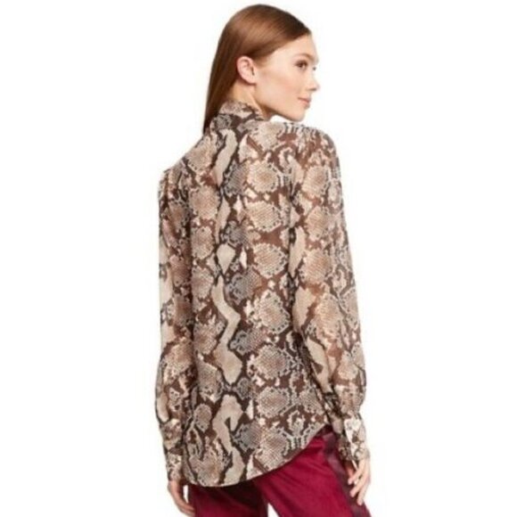Altuzarra for Target 20th Anniversary Snake Print Brown Chiffon Blouse Size S - Picture 12 of 12